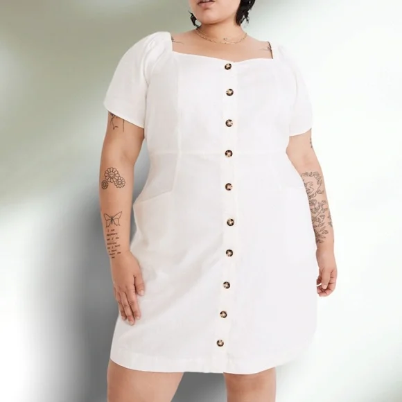 Madewell | Dresses | New Madewell Plus Size Dresses Cottagecore Button Down  Puff Sleeve Mini Dress | Poshmark